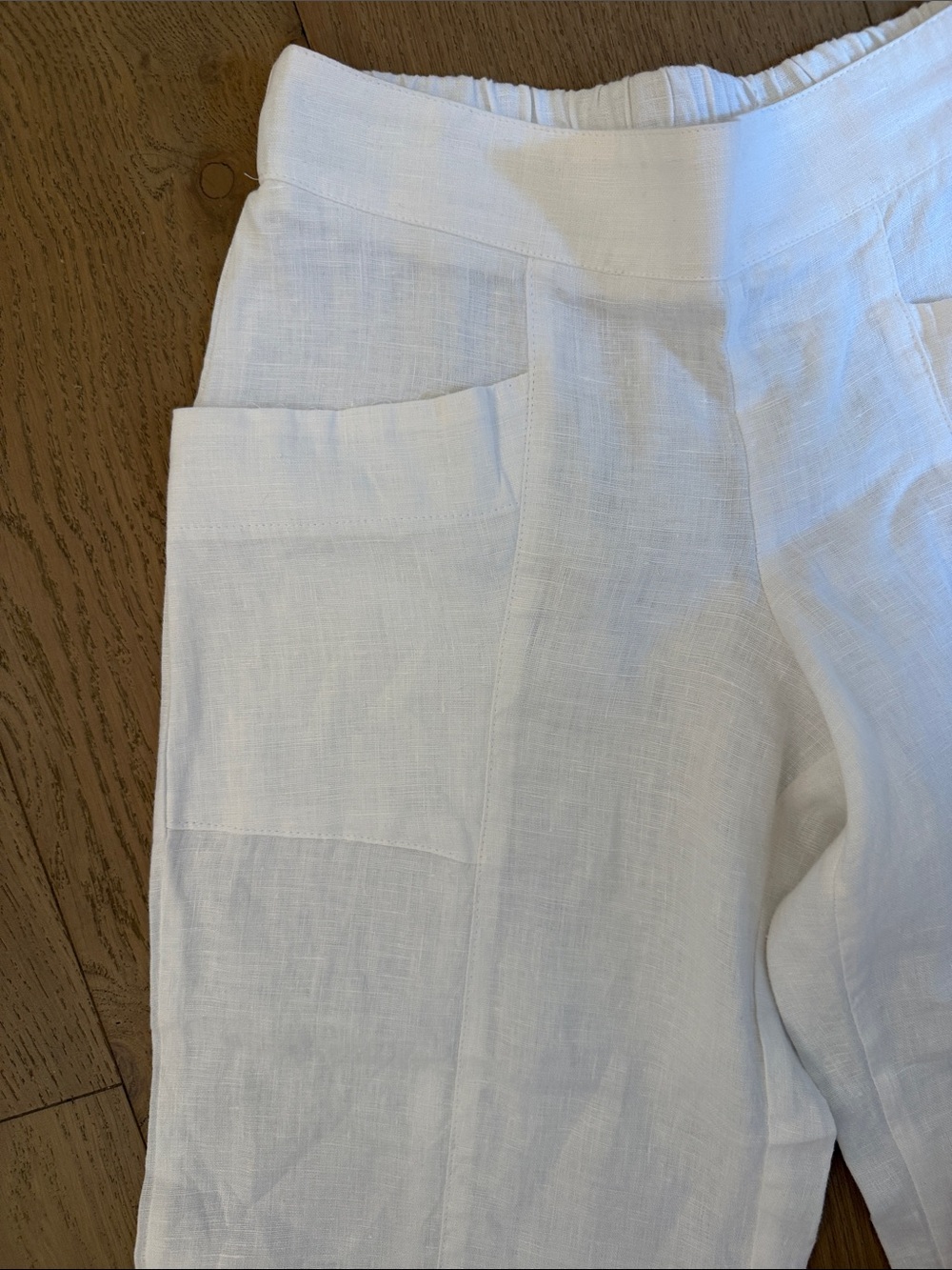 ivy jane White Wide-Leg linen Pants - Picture 3 of 5